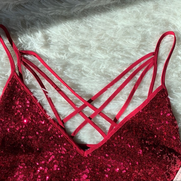 ❌SOLD❌/ Express X Olivia Culpo Sequin Top Sz S - Picture 12 of 14